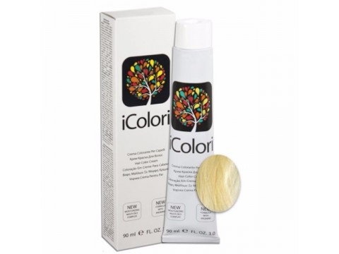 iCOLORI  plaukų dažai su argininu, aliejų kompleksu, sumažintu amoniako kiekiu profesionaliam naudojimui (90 ml) Nr. 11  Natural Blond Super Platina